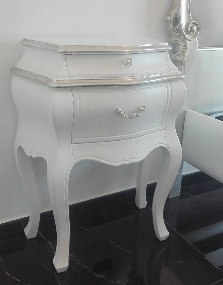 table Comodino sagomato 2 cassetti