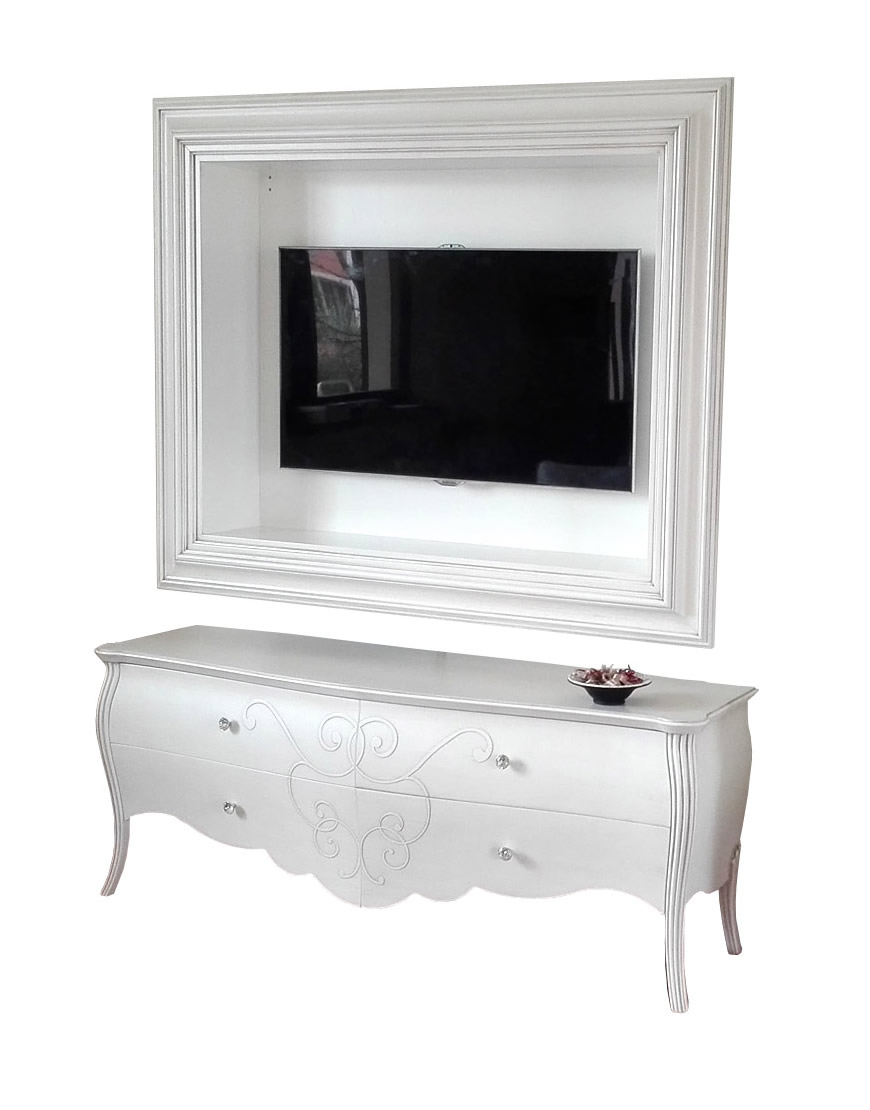 table Base sagomata e bacheca porta tv