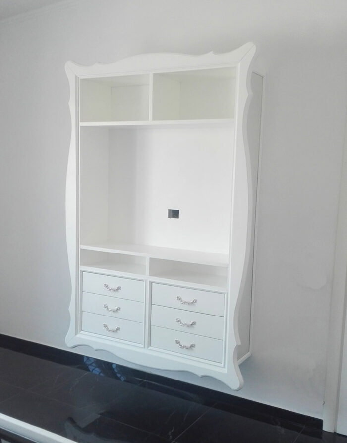 Porta tv sospeso con cassetti