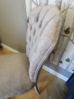 Sedia schienale capitonnè gambe sciabola laccate