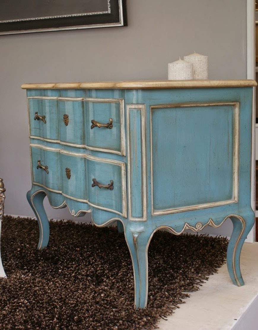 table Credenzino azzurro