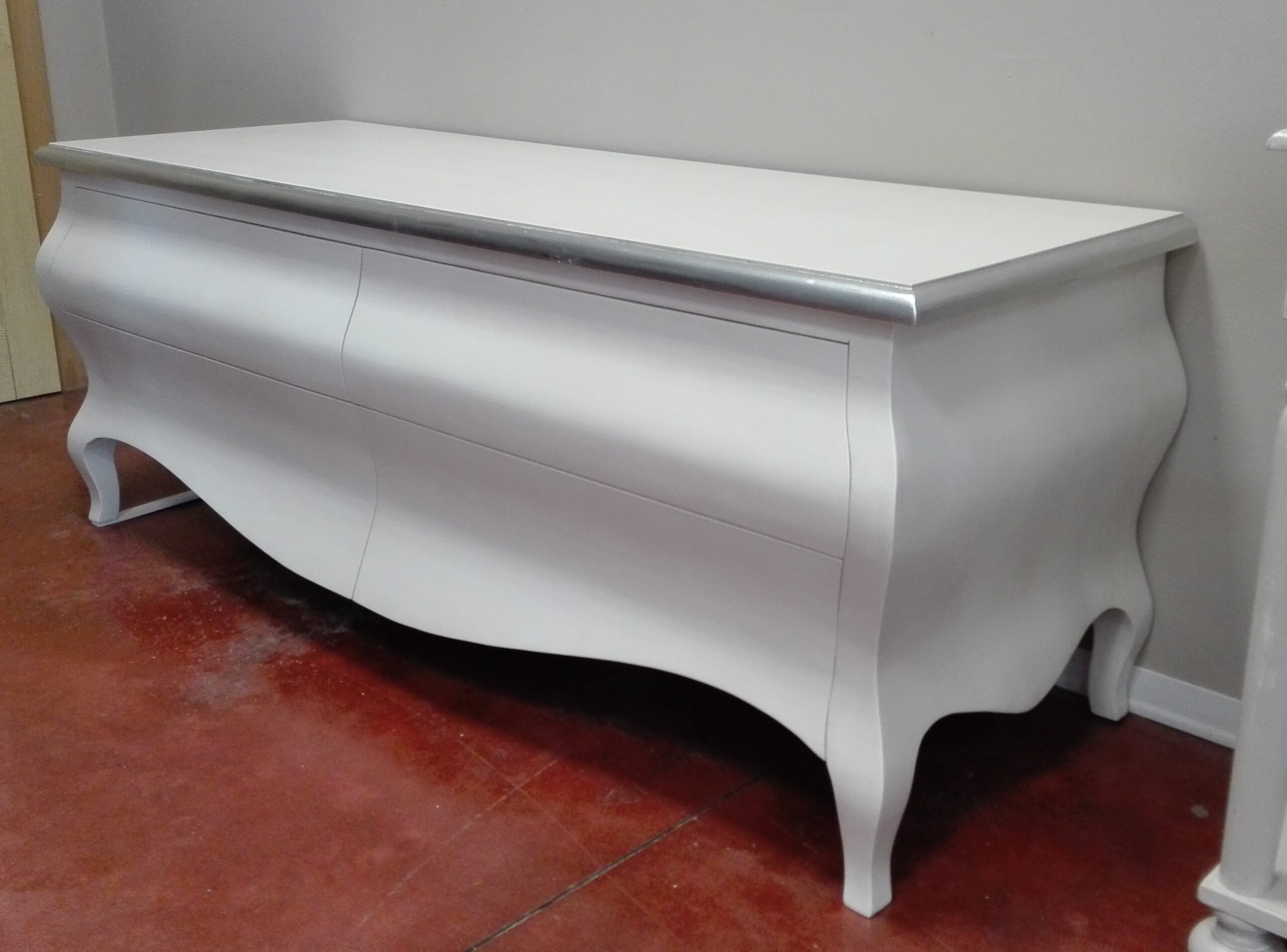 Panca 4 cassetti sagomata , base tv Panca 4 cassetti sagomata , base tv