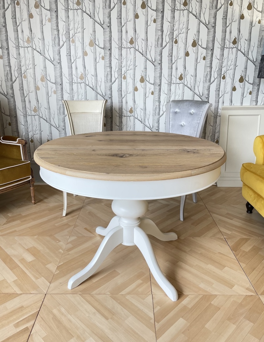 table Tavolo Tondo in Rovere Vecchio Diam.110