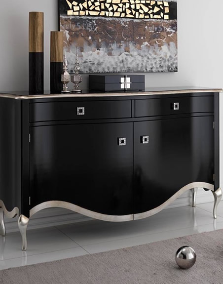 table Credenza nera sagomata